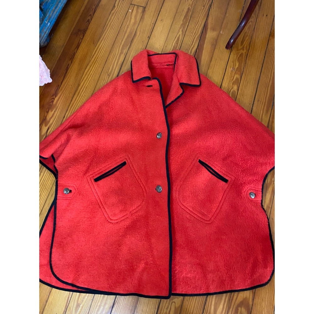 Olympics 1964 Mens Austrian Ski‎ Team Red boiled Wool  Cape sz 42 Tiroler Loden